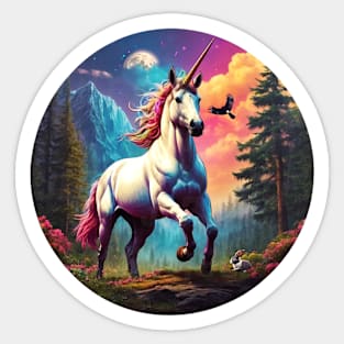 Majestic Rainbow Unicorn Sticker